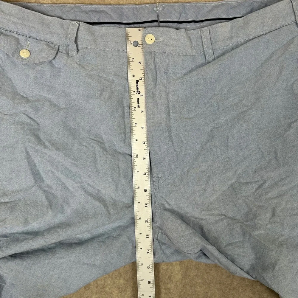 Polo Ralph Lauren Shorts‎ Mens 42 Blue Oxford Cotton Flat Front 9 Inseam